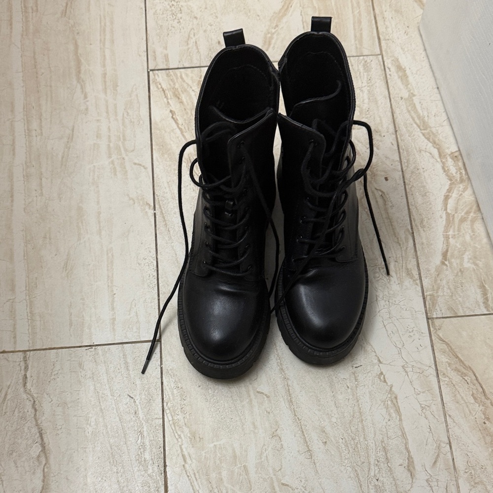 Steve Madden Black Combat Boots